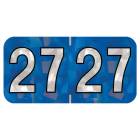 Arden Label HBYM-27-T4 PMA Holographic Blue 2027 Year Labels - Size 3/4" H x 1 1/2" W