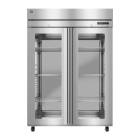Hoshizaki HC2A-FGE-FGE Steelheart® Series Two-Section Pass-Thru Heated Cabinet with 6 Wire Shelves, Glass Doors - 52.40 Cubic Feet
