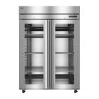 Hoshizaki HC2A-FGE Steelheart® Series Two-Section Heated Cabinet with 6 Wire Shelves, Glass Doors - 49.70 Cubic Feet