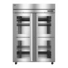 Hoshizaki HC2A-HGE Steelheart® Series Two-Section Heated Cabinet with 6 Wire Shelves, Glass Half Doors - 49.50 Cubic Feet