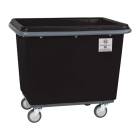 R&B Wire Heavy-Duty Poly Laundry Basket Truck with Steel Base and Bumper - Black