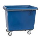 R&B Wire Heavy-Duty Poly Laundry Basket Truck with Steel Base and Bumper - Blue