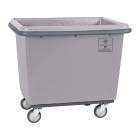 R&B Wire Heavy-Duty Poly Laundry Basket Truck with Steel Base and Bumper - Gray