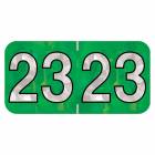 2023 Year Labels - Holographic Green - Size 3/4" H x 1 1/2" W