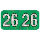 2026 Year Labels - PMA Holographic Green - Size 3/4" H x 1 1/2" W