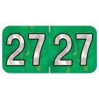 Arden Label HGYM-27-T4 PMA Holographic Green 2027 Year Labels - Size 3/4" H x 1 1/2" W