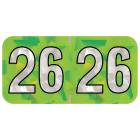 2026 Year Labels - PMA Holographic Lime - Size 3/4" H x 1 1/2" W