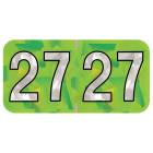 Arden Label HLYM-27-T4 PMA Holographic Lime 2027 Year Labels - Size 3/4" H x 1 1/2" W