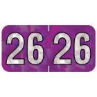 2026 Year Labels - PMA Holographic Purple - Size 3/4" H x 1 1/2" W