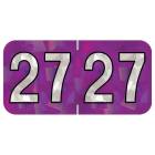 2027 Year Labels - PMA Holographic Purple - Size 3/4" H x 1 1/2" W