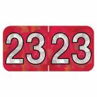 2023 Year Labels - Holographic Red - Size 3/4" H x 1 1/2" W