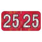 2025 Year Labels - PMA Holographic Red - Size 3/4" H x 1 1/2" W