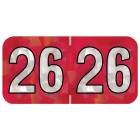 2026 Year Labels - PMA Holographic Red - Size 3/4" H x 1 1/2" W