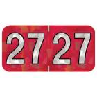 Arden Label HRYM-27-T4 PMA Holographic Red 2027 Year Labels - Size 3/4" H x 1 1/2" W