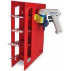 ABS Manual Pipet Rack With Angled Four Shelf Compartments Red