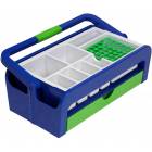 Creahub Phlebotomy Tray Tote With Handle - Includes 2 Tube Racks, 4 Storage Boxes, 50 Plastic Tubes (43.5x27.5x12cm)