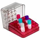 Arctic Square Polycarbonate Cryostorage 5 x 5 Array Box - Ruby Red Base