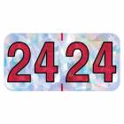 2024 Year Labels - Holographic Silver - Size 3/4" H x 1 1/2" W