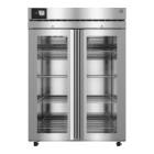Hoshizaki HXF2A-FGE Healthcare Series Two-Section Freezer with 8 Wire Shelves, Double Glass Doors, 50.37 Cubic Feet - Front View