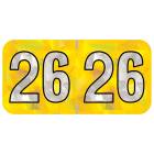 2026 Year Labels - PMA Holographic Yellow - Size 3/4" H x 1 1/2" W
