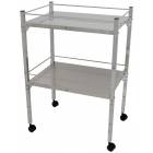 MRI Non-Magnetic Utility Table with Two Shelves & GuardRails