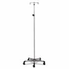 Clinton IVS-352 Stainless Steel Five-Leg Base IV Pole with Detachable 2-Hook Top