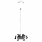 Clinton IVS-734 Stainless Steel Six-Leg Base 4-Hook Infusion Pump Stand