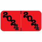 2024 Year Labels - Jeter Compatible - Size 3/4" H x 1 1/2" W - Red Label