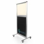 Phillip Safety LB-FP3024 Mobile Lead Ship Flat Barrier with 24" H x 30" W Acrylic Window - Angled View