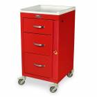 Harloff M3DS1824B03 M-Series Mini Width Short Emergency Crash Cart Three Drawers with Breakaway Lock