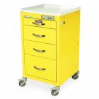 Harloff M3DS1824E04 M-Series Mini Width Short Infection Control Cart Four Drawers with Basic Electronic Pushbutton Lock