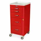 Harloff M3DS1830B05 M-Series Mini Width Tall Emergency Crash Cart Five Drawers with Breakaway Lock