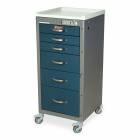 Harloff M3DS1830E06 M-Series Mini Width Tall Anesthesia Cart Six Drawers with Basic Electronic Pushbutton Lock