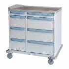 Capsa M5PC-C-BG-D103-U103 M-Series M5PC Standard Punch Card Medication Cart with 8 Drawers, 2-3-Split Type, Key Lock, Blue Gray Accent Color