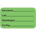 INSURANCE LAB RADIOLOGIST CO-PAY Label - Size 1 1/2"W x 7/8"H