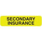 SECONDARY INSURANCE Label - Size 1 1/4"W x 5/16"H
