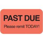 PAST DUE PLEASE REMIT TODAY Label - Size 1 1/2"W x 7/8"H