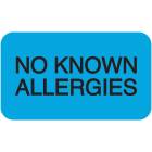 NO KNOWN ALLERGIES Label - Size 1 1/2"W x 7/8"H
