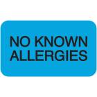 NO KNOWN ALLERGIES Label - Size 1 1/2"W x 7/8"H