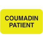 COUMADIN PATIENT Label - Size 1 1/2"W x 7/8"H