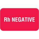 Rh NEGATIVE Label - Size 1 1/2"W x 7/8"H