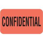 CONFIDENTIAL Label - Size 1 1/2"W x 7/8"H - Fluorescent Red