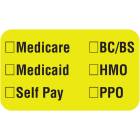 MEDICARE MEDICAID SELF PAY Label - Size 1 1/2"W x 7/8"H