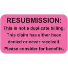 RESUBMISSION Label - Size 1 1/2"W x 7/8"H