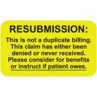 RESUBMISSION Label - Size 1 1/2"W x 7/8"H