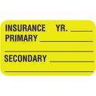 INSURANCE PRIMARY SECONDARY Label - Size 1 1/2"W x 7/8"H