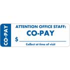 ATTENTION OFFICE STAFF: CO-PAY Label - Size 3"W x 1"H - Wrap Around Style