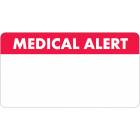 MEDICAL ALERT Label - Size 3 1/4"W x 1 3/4"H - White Font on Red/White Label