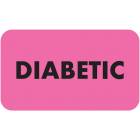 DIABETIC Label - Size 1 1/2"W x 7/8"H - Fluorescent Pink