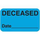 DECEASED Label - Size 1 1/2"W x 7/8"H